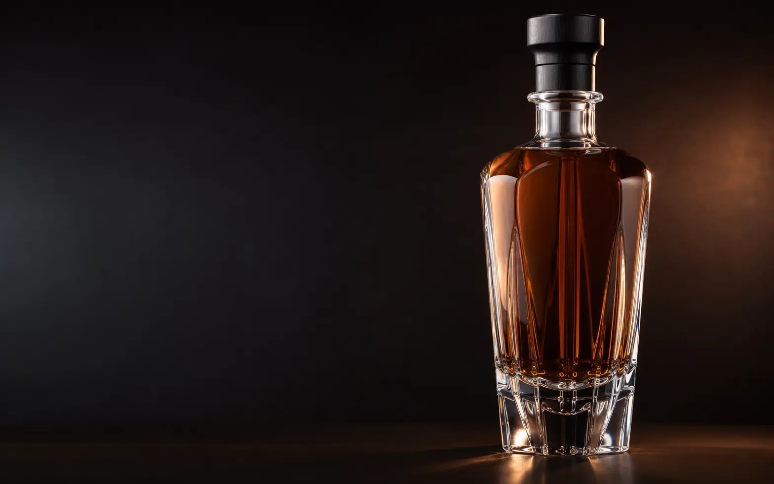 Actual custom spirits glass bottle photography from YBY Bottle