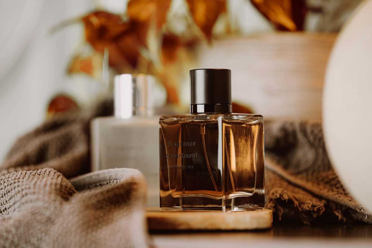 Actual perfume bottle still-life photo, visual reference